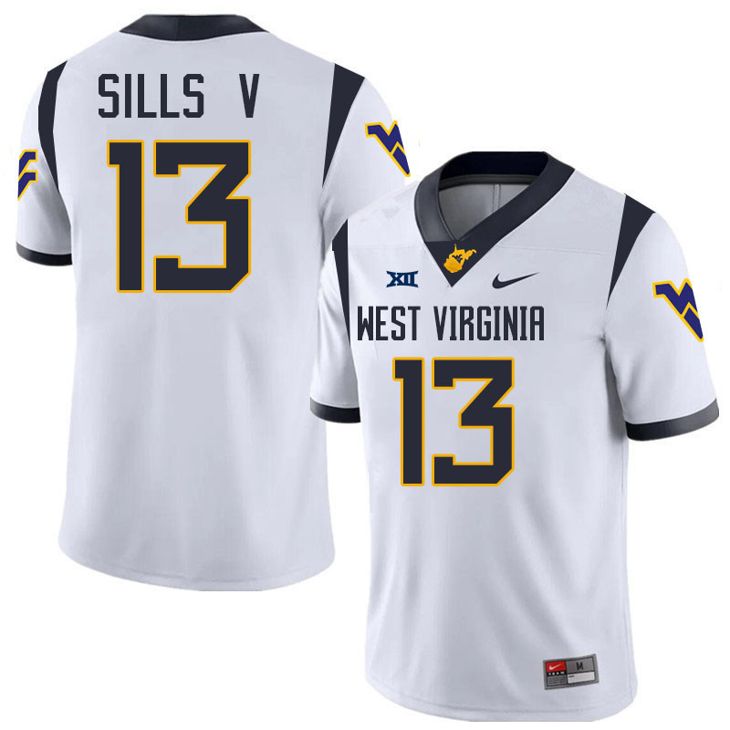 David Sills V WVU Jersey,West Virginia Mountaineers #13 David Sills V Jersey Youth College-White